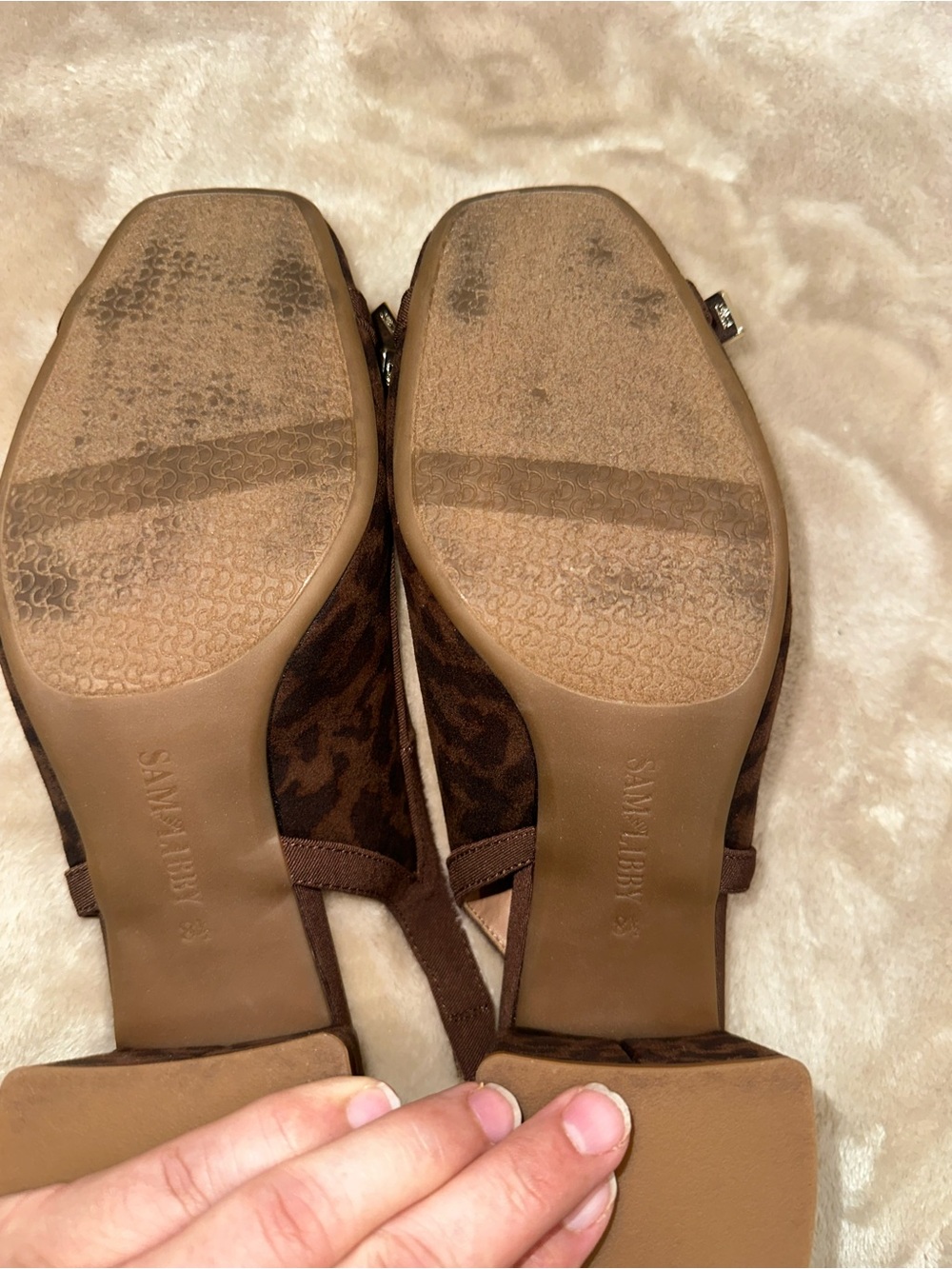 Sam & Libby Brown Leopard Print Slingback Flats with Bow Accent - Picture 6 of 6
